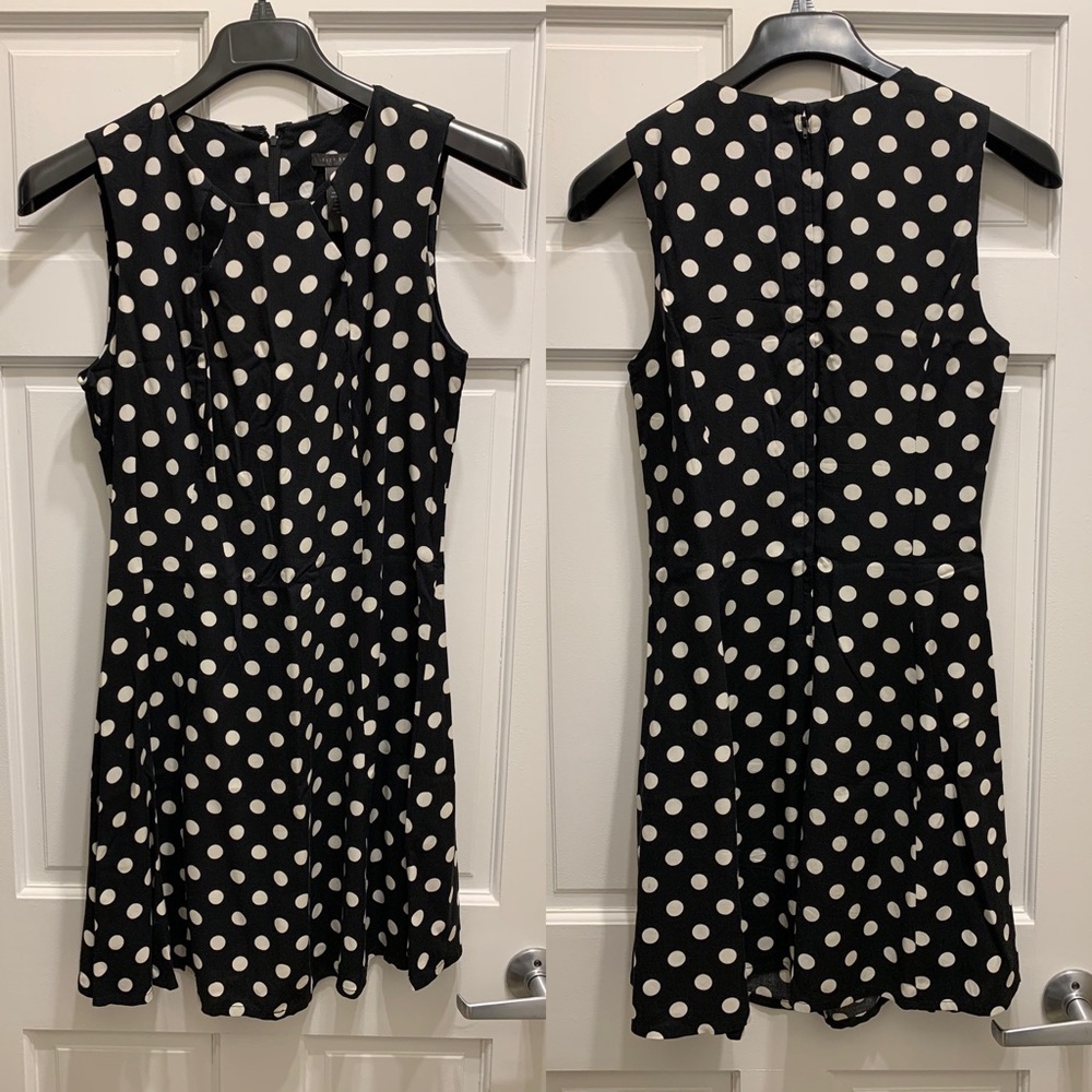 Black and whit polka dot dress
